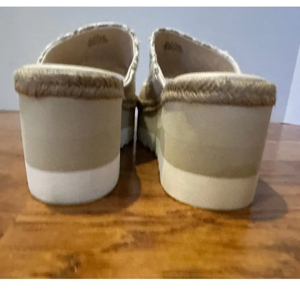 Free People Santorini Espadrille Platform Sandals Cream Size 7.5 Boho Chic